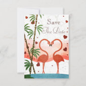 Niedlich rosa Flamingos Save the Date (Vorderseite)
