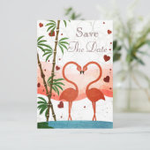 Niedlich rosa Flamingos Save the Date (Stehend Vorderseite)