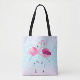 Niedlich rosa Flamingos Stilvolles Wellenmuster Tasche