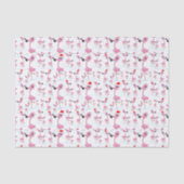 Niedlich rosa Flamingos Weihnachtsmannmützen Muste Seidenpapier (Vorderseite)