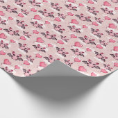 Niedlich-rosa Fledermäuse und Herz Geschenkpapier (Ecke)