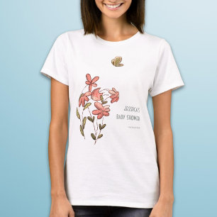 Niedlich-Rosa-Flora-Babydusche T-Shirt
