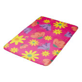Niedlich rosa Floral Badematte (Schrägansicht)
