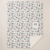 Niedlich rosa Floral Monogramm Sherpadecke (Vorderseite)