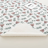 Niedlich rosa Floral Monogramm Sherpadecke (3/4)