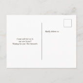 Niedlich-rosa-florale Kaktus Tür neue Zuhause bewe Ankündigungspostkarte (Rückseite)