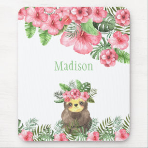 Niedlich rosa floraler Hawaiianname Mousepad