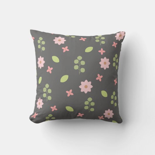 Niedlich rosa, florales Kissen (Vorderseite)