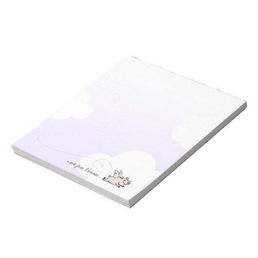 Niedlich rosa Flying Pig Notizblock (Rotiert)