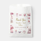 Niedlich rosa fröhliche Babydusche Blumendesign Geschenktütchen (Vorderseite)
