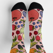 Niedlich rosa Fruchtmuster l Orange l Erdbeere Socken (Oben)