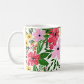 Niedlich rosa Frühlingsblütenmuster Kaffeetasse (Links)