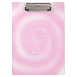 Niedlich rosa Funkelnd Sternenspirale Klemmbrett