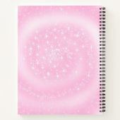 Niedlich rosa Funkelnd Sternenspirale Notizblock (Rückseite)