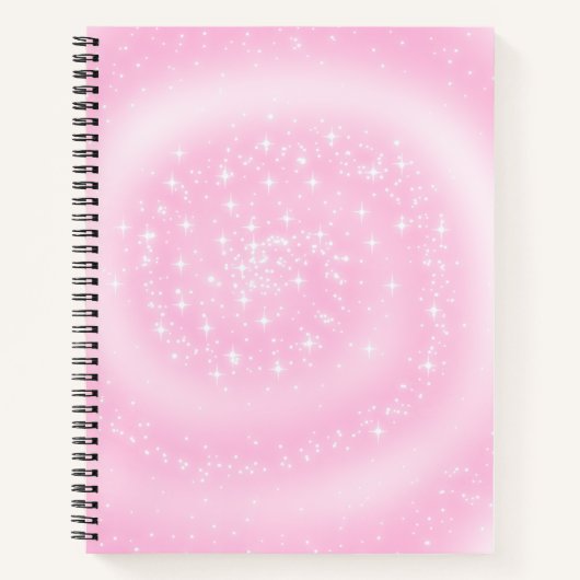 Niedlich rosa Funkelnd Sternenspirale Notizblock (Vorderseite)
