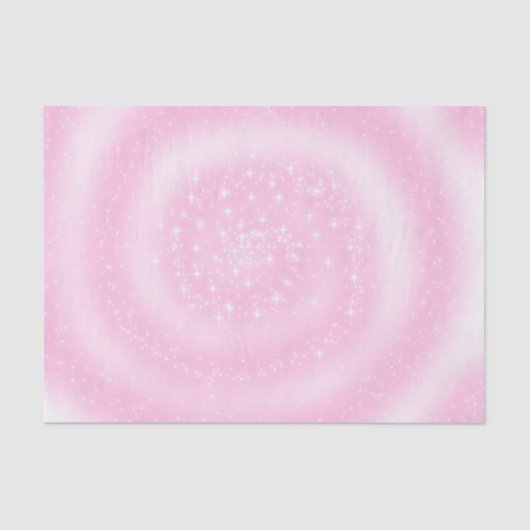 Niedlich rosa Funkelnd Sternenspirale Seidenpapier (Vorderseite)