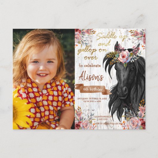 Niedlich rosa Geburtstagsparty Postkarte (Vorderseite)