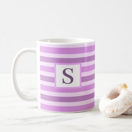 Niedlich rosa gestrichelte Gestaltung - Vorgabe Kaffeetasse (Mit Donut)