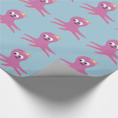 Niedlich-rosa-Girl Octopus Geschenkpapier (Ecke)
