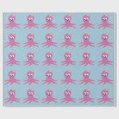 Niedlich-rosa-Girl Octopus Geschenkpapier (Flach)