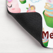 Niedlich rosa Girlanname Cupcake Unicorn Muster Mousepad (Ecke)