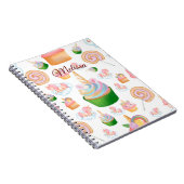 Niedlich rosa Girlanname Cupcake Unicorn Muster Notizblock (Rechte Seite)