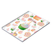 Niedlich rosa Girlanname Cupcake Unicorn Muster Notizblock (Linke Seite)