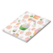 Niedlich rosa Girlanname Cupcake Unicorn Muster Notizblock (Rotiert)