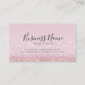 Niedlich rosa Glitzer Charm Visitenkarte (Rückseite)