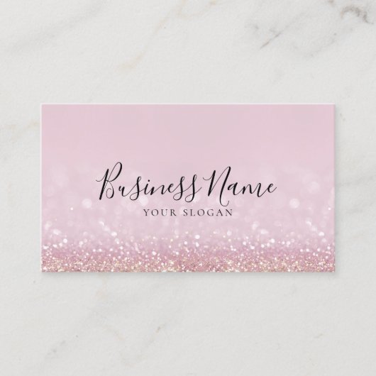 Niedlich rosa Glitzer Charm Visitenkarte (Vorderseite)