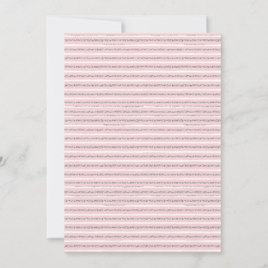 Niedlich rosa Glitzer Elephant Baby Dusche Einladung (Rückseite)