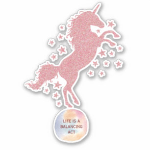 Niedlich rosa Glitzer Glam Unicorn Aufkleber