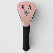 Niedlich rosa Glitzer Katzenmonogramm Golf Headcover (Vorderseite)