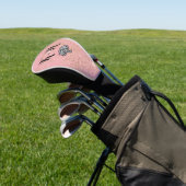 Niedlich rosa Glitzer Katzenmonogramm Golf Headcover (In SItu)