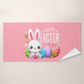 Niedlich, rosa glücklich Osterhase Badehandtuch (Badehandtuch)