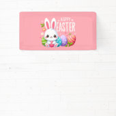Niedlich, rosa glücklich Osterhase Banner (InSitu)
