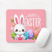 Niedlich, rosa glücklich Osterhase Mousepad (Mit Mouse)
