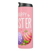 Niedlich, rosa glücklich Osterhase Thermosbecher (Nach rechts gedreht)