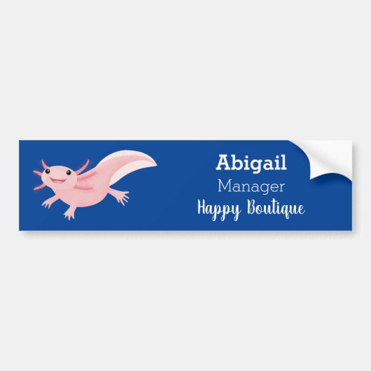 Niedlich-rosa-glückliche axolotl autoaufkleber (Vorne)
