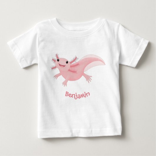 Niedlich-rosa-glückliche axolotl baby t-shirt (Vorderseite)