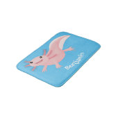 Niedlich-rosa-glückliche axolotl badematte (Schrägansicht)