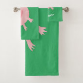 Niedlich-rosa-glückliche axolotl badhandtuch set (Insitu)