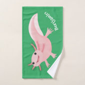 Niedlich-rosa-glückliche axolotl badhandtuch set (Handtuch)