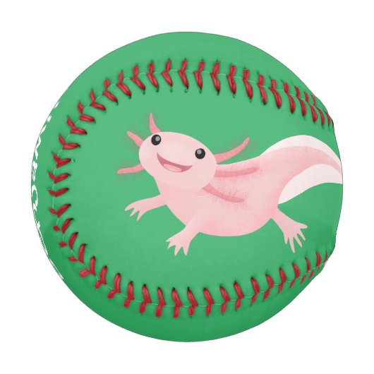 Niedlich-rosa-glückliche axolotl baseball (Vorderseite Links)