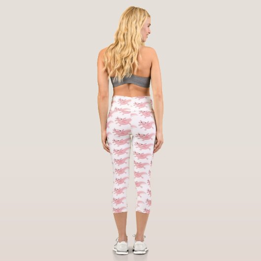 Niedlich-rosa-glückliche axolotl capri leggings (Rückseite)