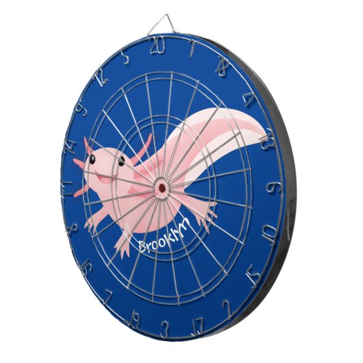 Niedlich-rosa-glückliche axolotl dartscheibe (Vorderseite rechts)