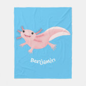 Niedlich-rosa-glückliche axolotl fleecedecke (Vorderseite)