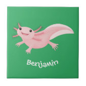 Niedlich-rosa-glückliche axolotl fliese (Vorderseite)