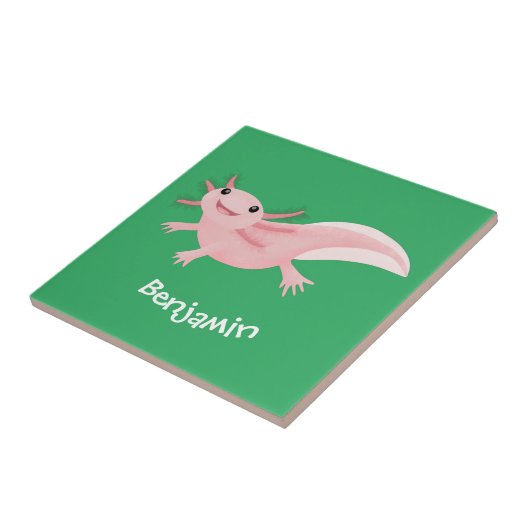 Niedlich-rosa-glückliche axolotl fliese (Seite)