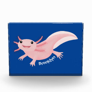 Niedlich-rosa-glückliche axolotl fotoblock